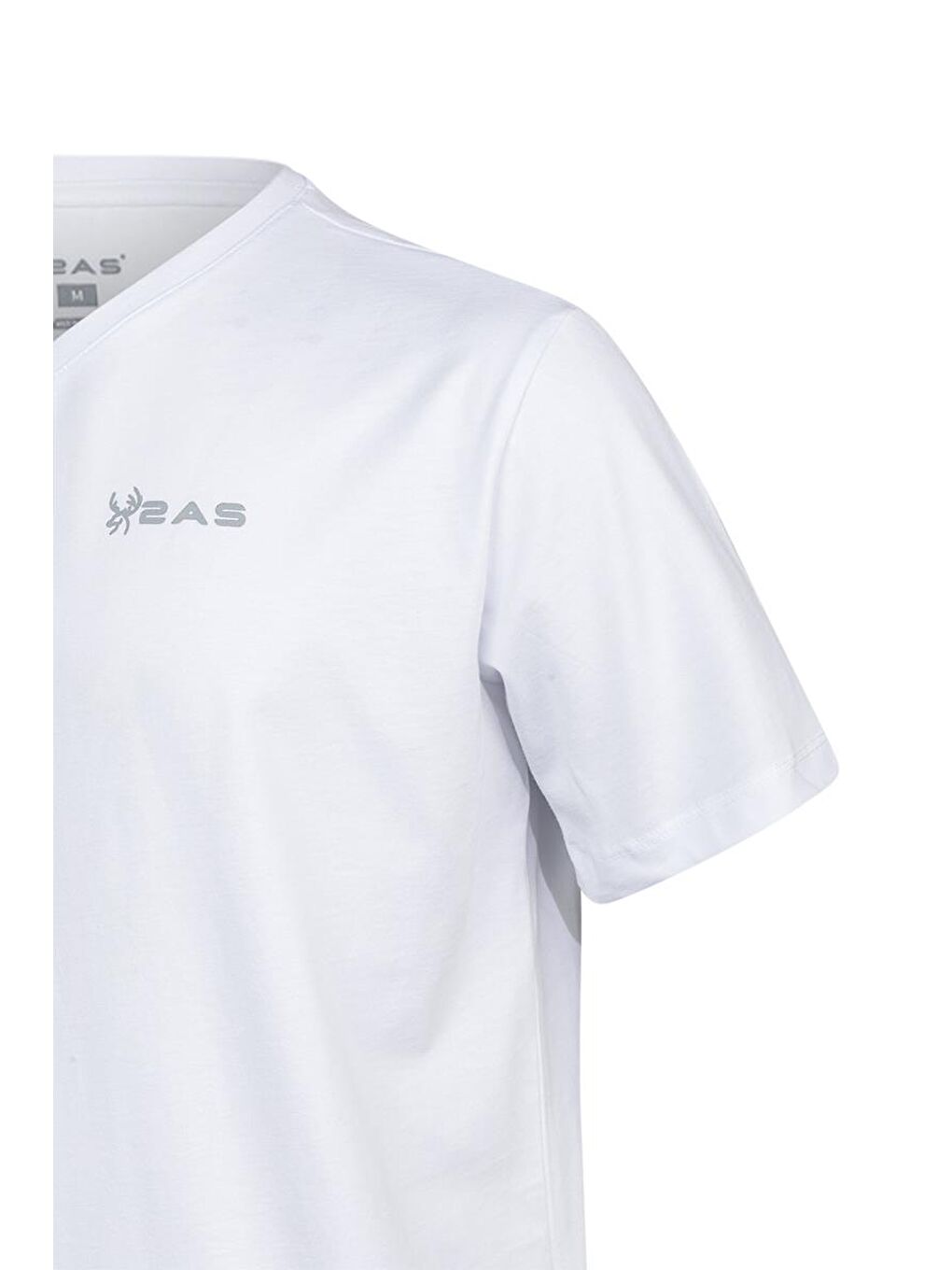 Beyaz Alvın Erkek V Yaka T-shırt-2