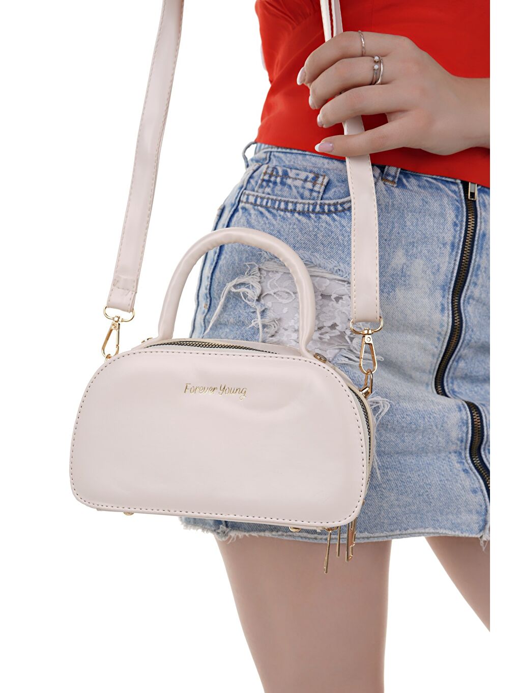 Ekru ARNELA Kadın Çift Bölmeli El ve Omuz Çantası-2