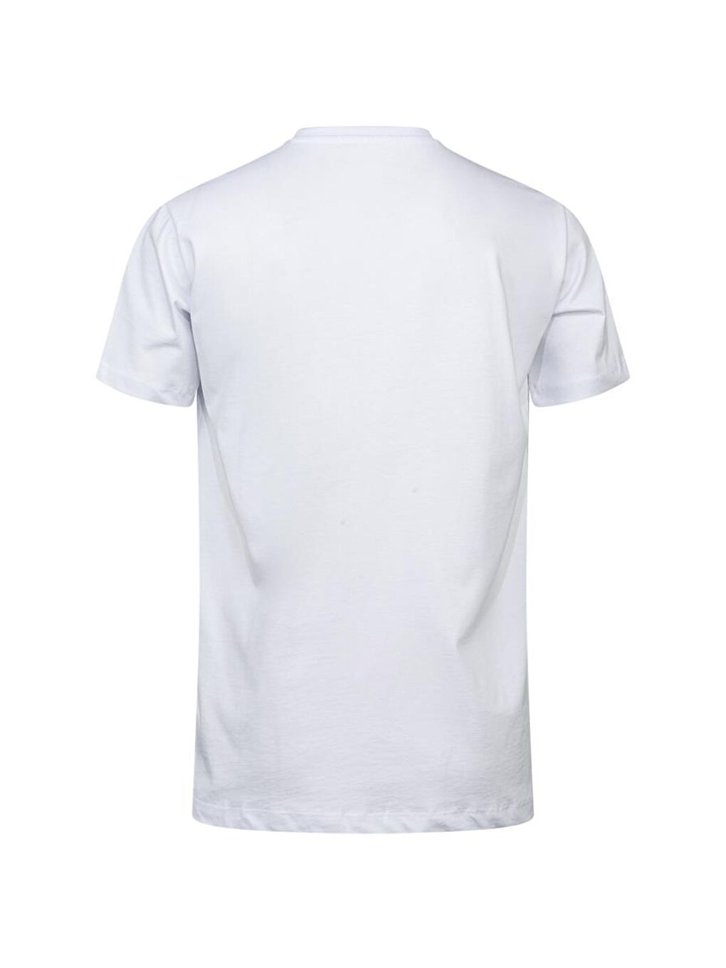 Beyaz Alvın Erkek V Yaka T-shırt-3