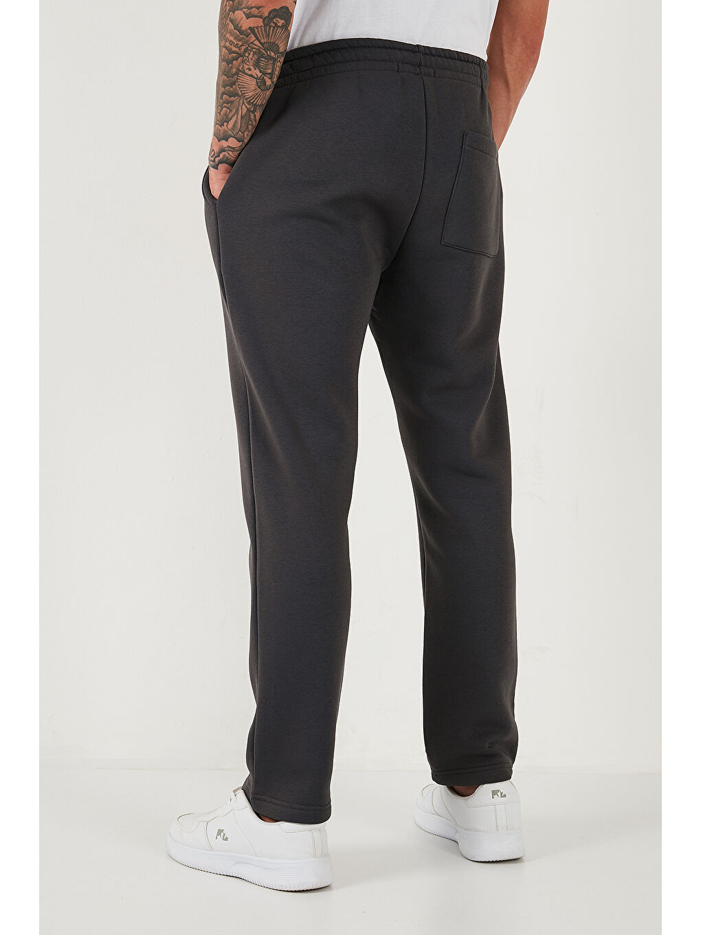 Antrasit Pamuklu Regular Fit Normal Bel Şardonlu Eşofman Altı 5908040-5