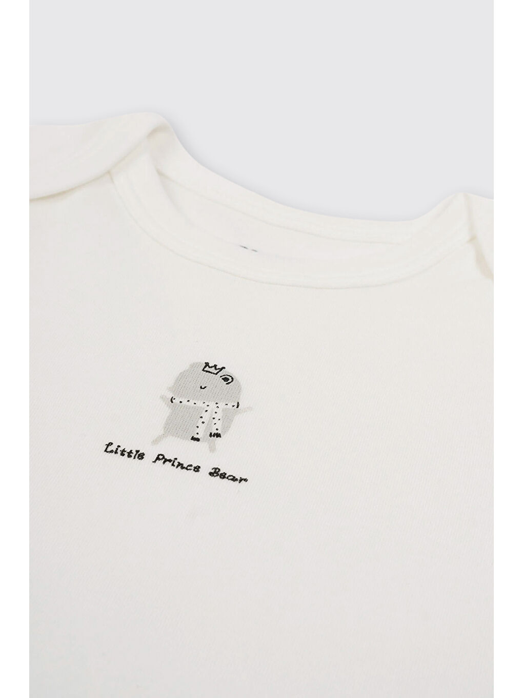 Yenidoğan Desenli Ve Düz 2'li Ekru Body Set-2