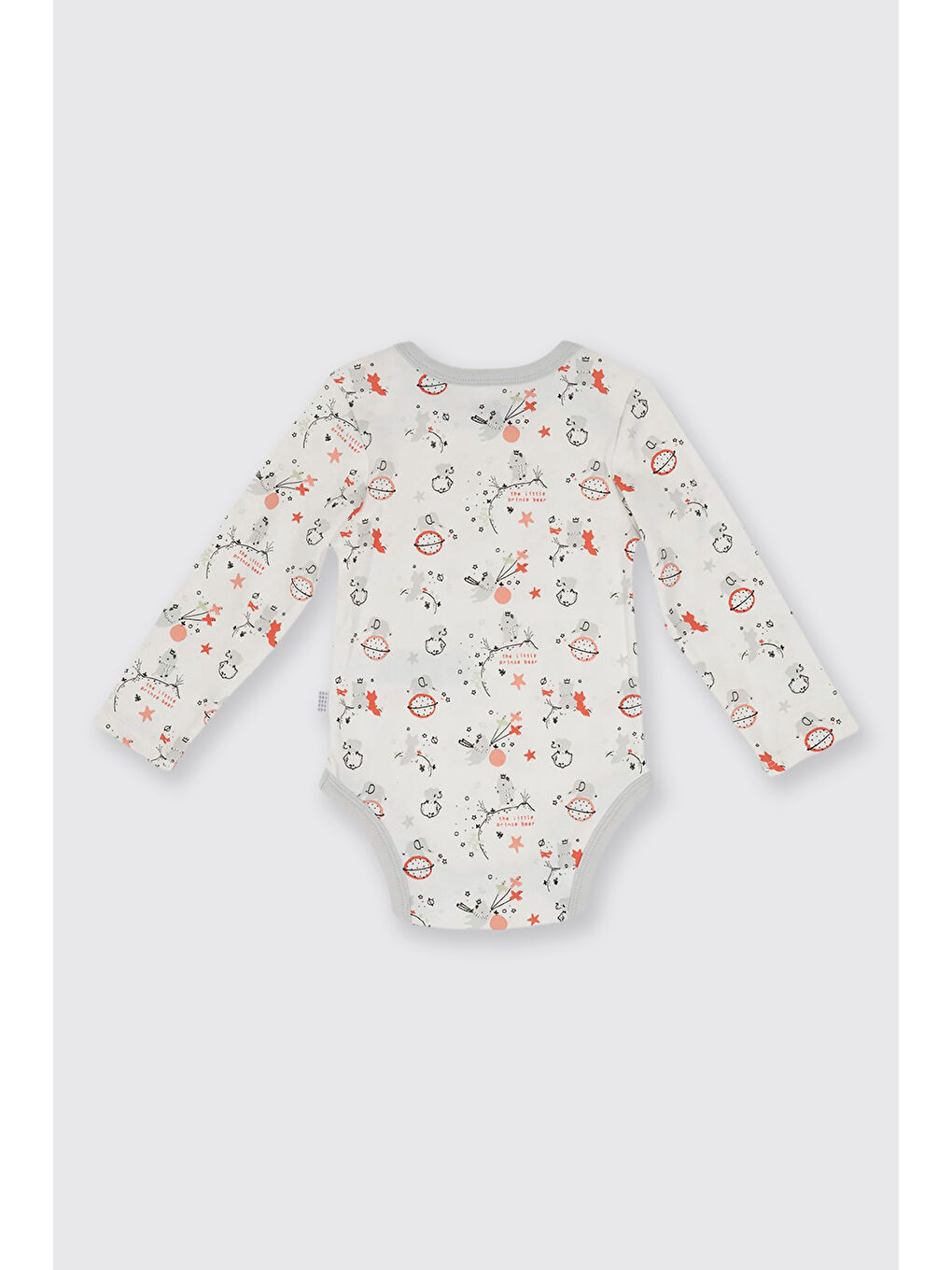 Yenidoğan Desenli Ve Düz 2'li Ekru Body Set-5