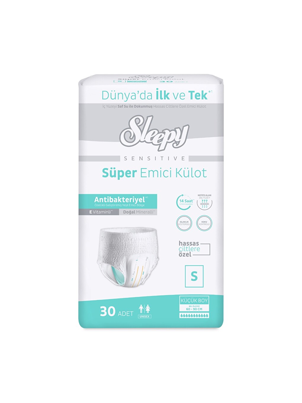 Sensitive Antibakteriyel Emici Külot Small 30 Adet-2