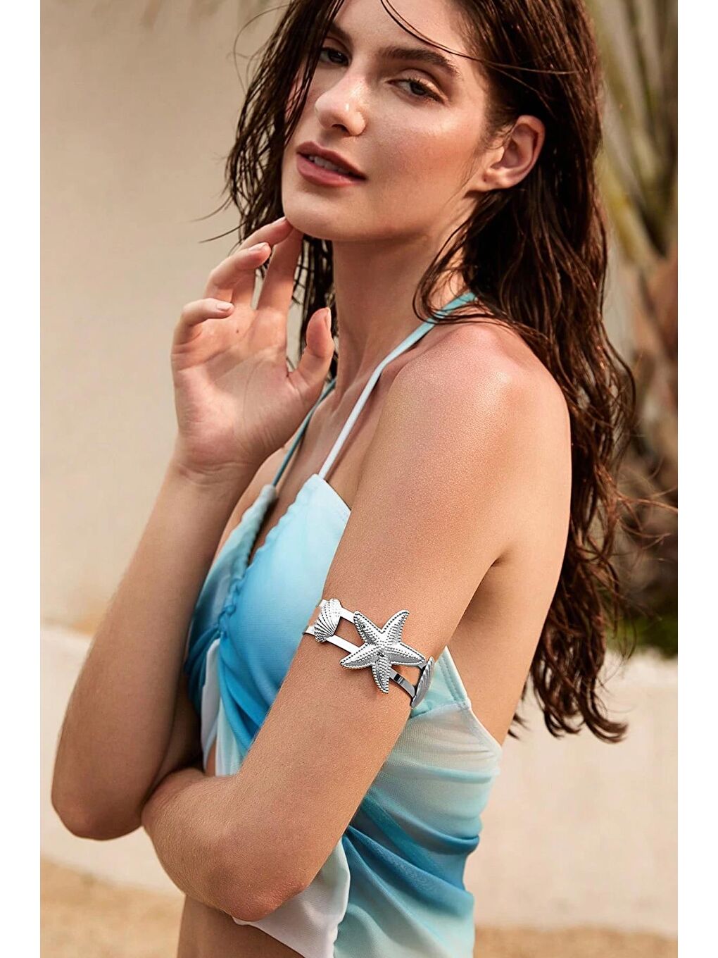 Gri Deniz Yıldızı Pazu Bandı Üst Kol Bilekliği-1