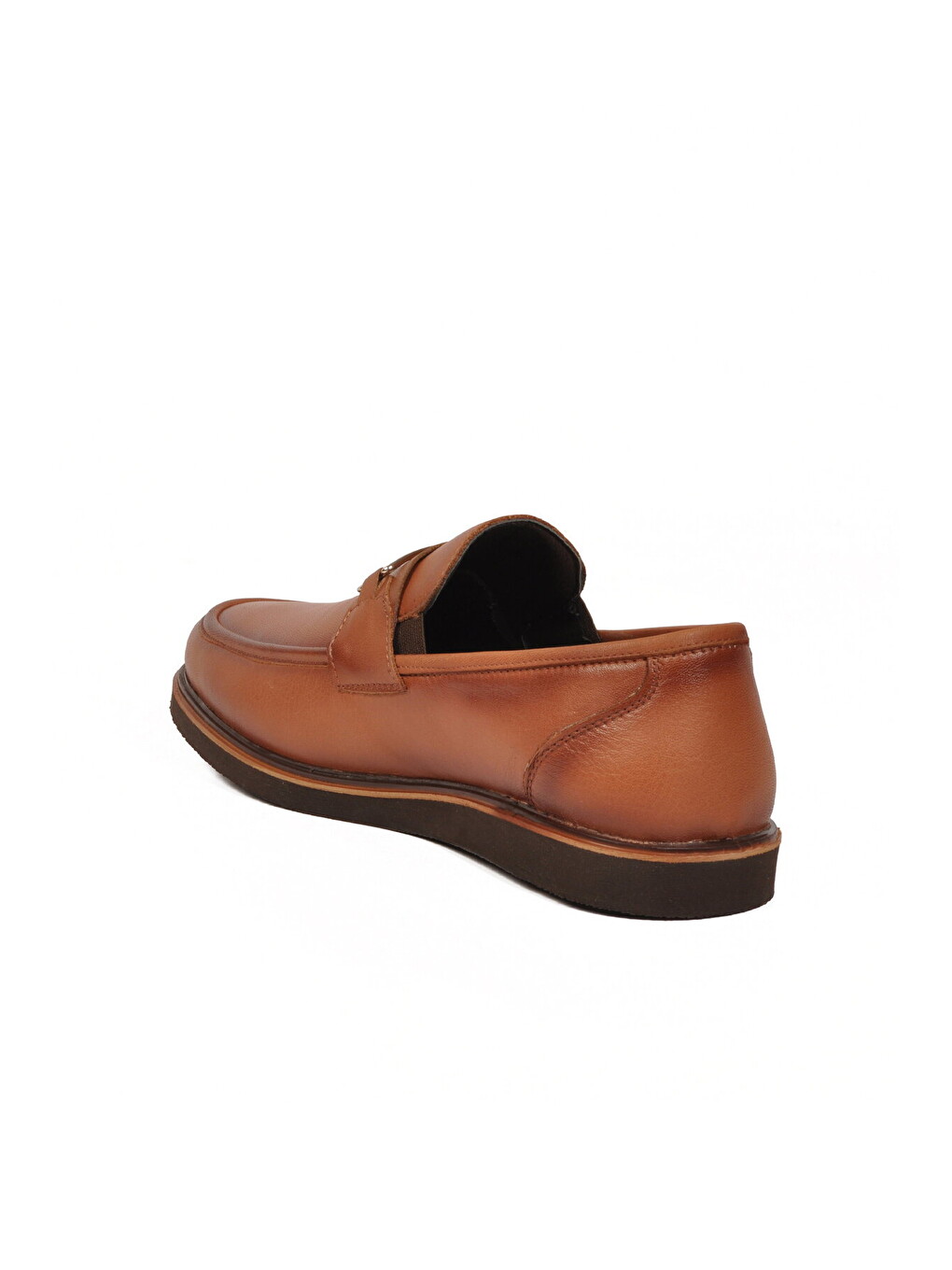 Kahverengi Erkek Hakiki Deri Tokalı Loafer Ayakkabı Klasik Smart Casual Taba 5768 M-3