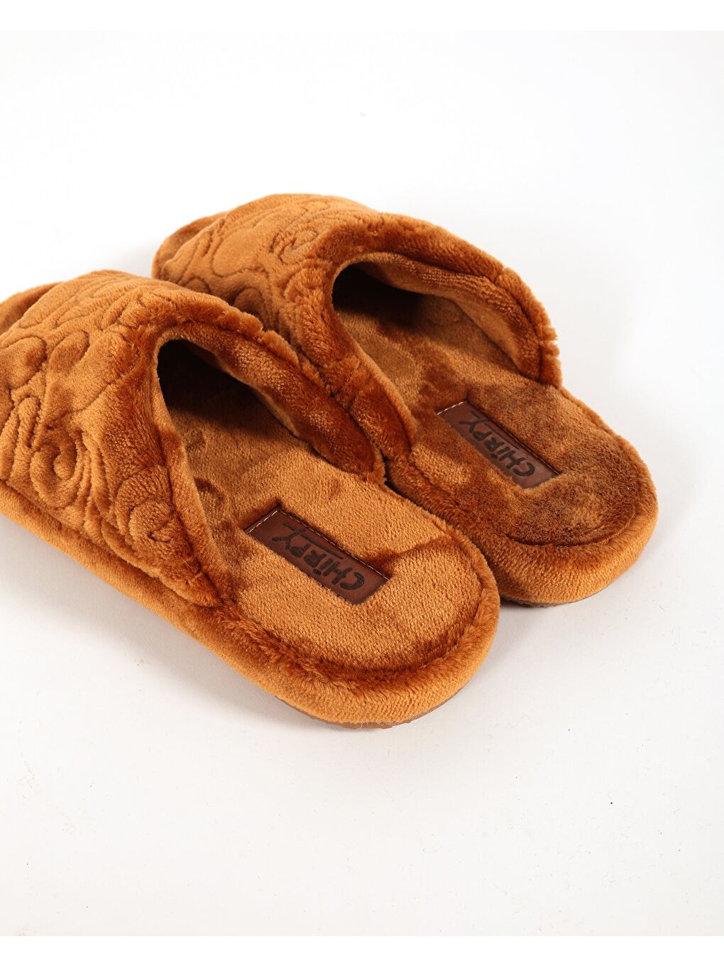 Kahverengi Kadın Nakış Detaylı Ev Terliği-TALIA-2