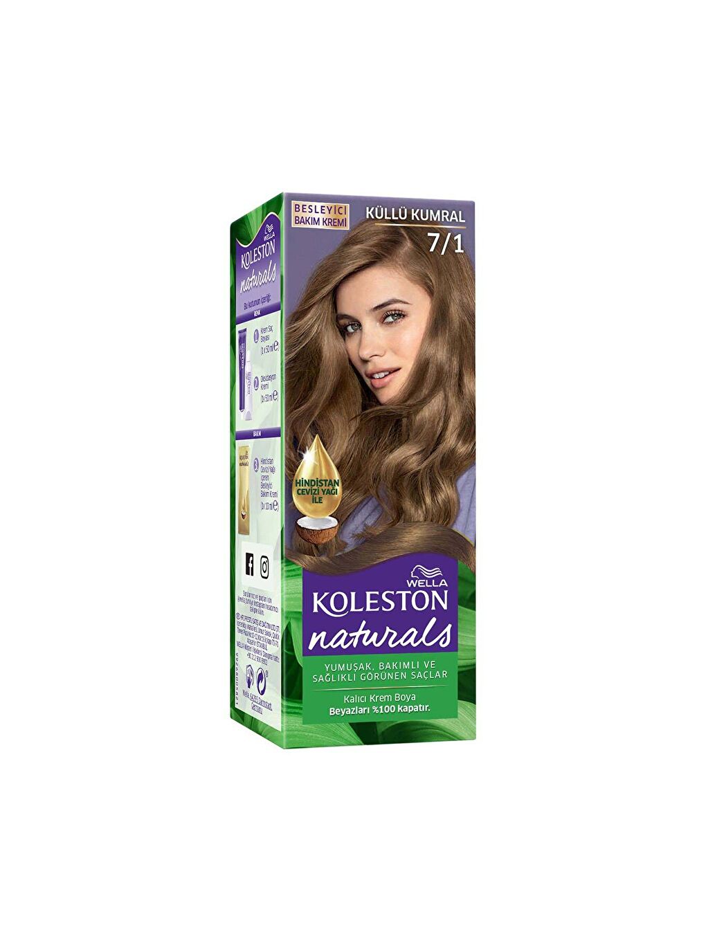 Wella Renksiz Koleston Naturals Saç Boyası 7/1 Küllü Kumral - 1