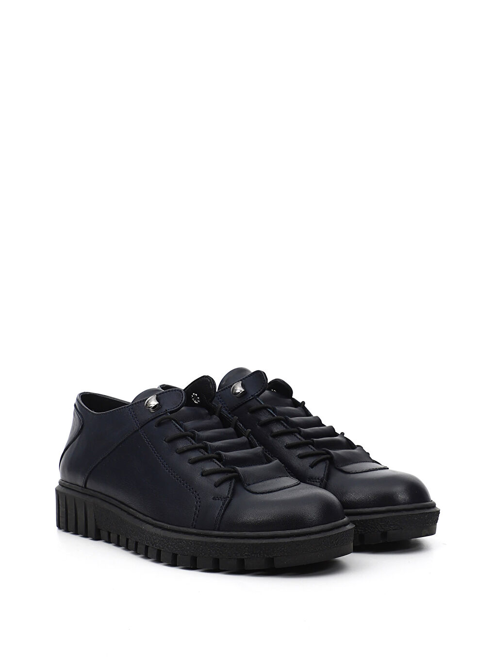 Lacivert Kadın AÇIK LACİVERT Bağcıklı Hakiki Deri Sneaker-1