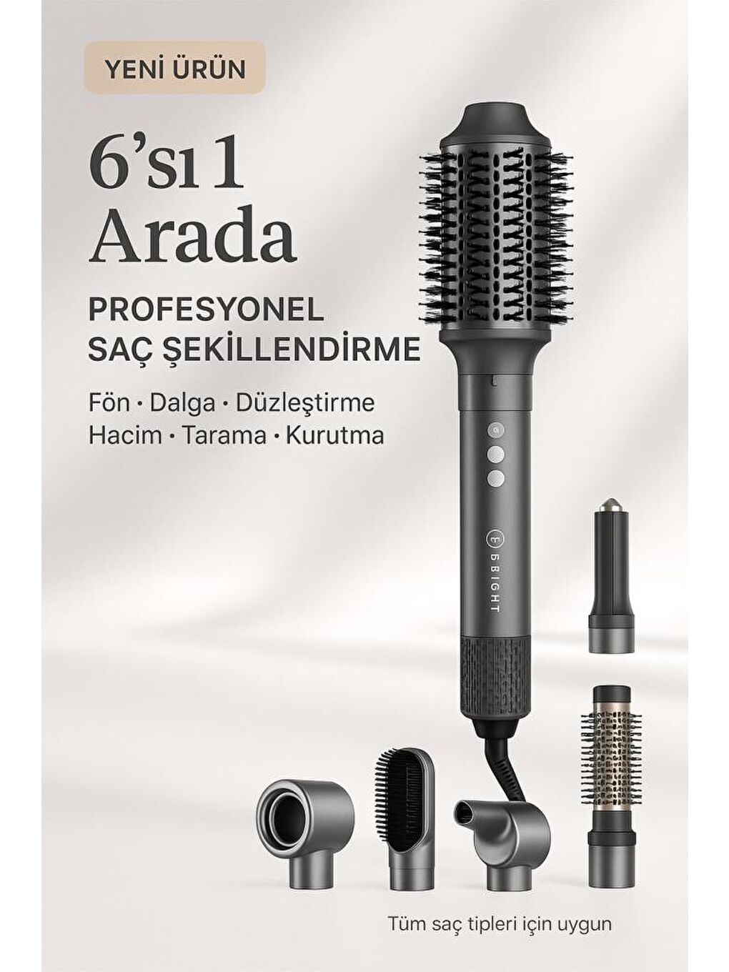 BE-5117 6 in 1 BLDC Saç Şekillendirici Set