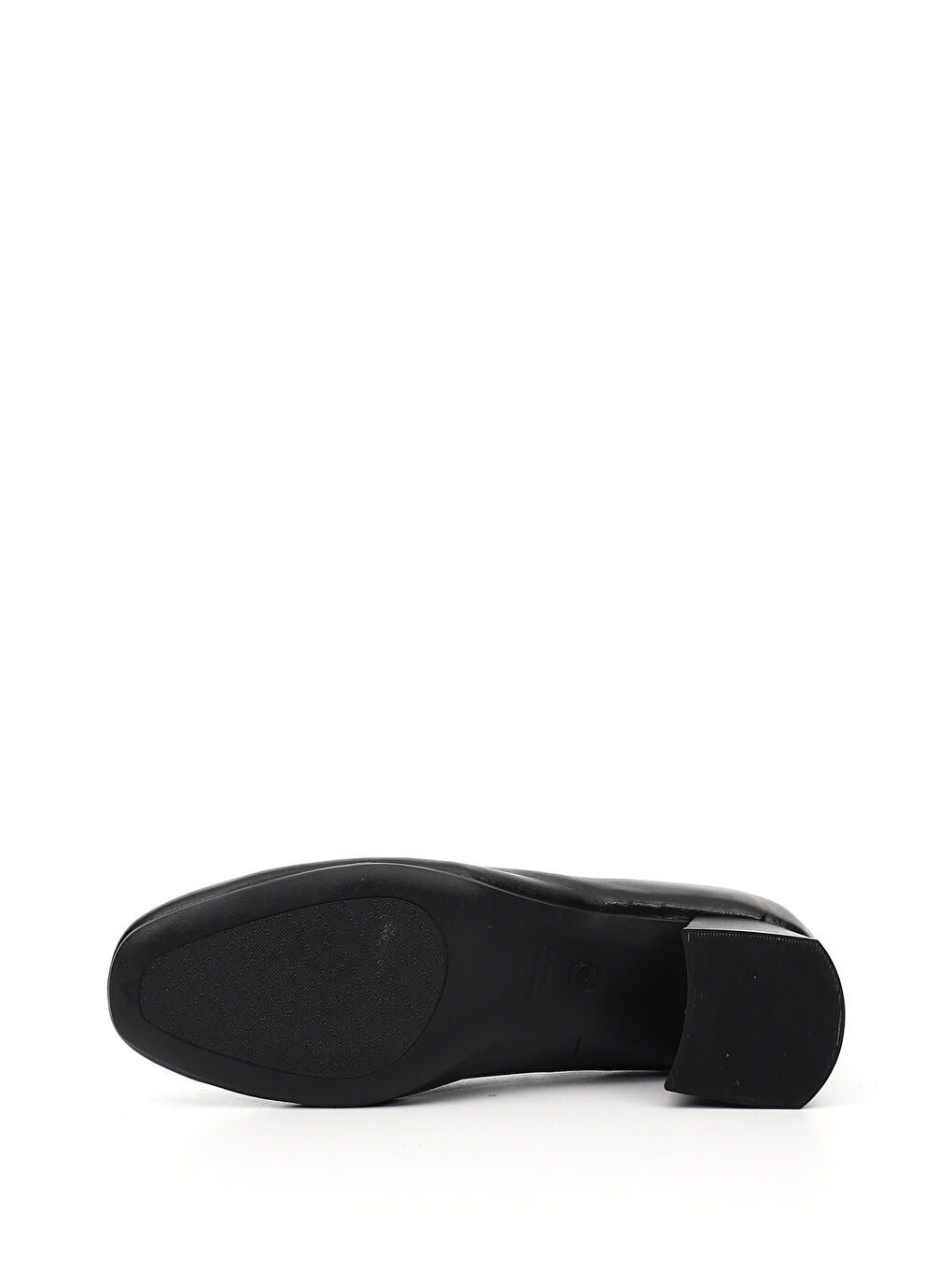 Siyah Kadın SİYAH Küt Burun Kalın Topuklu Hakiki Deri Ayakkabı-4