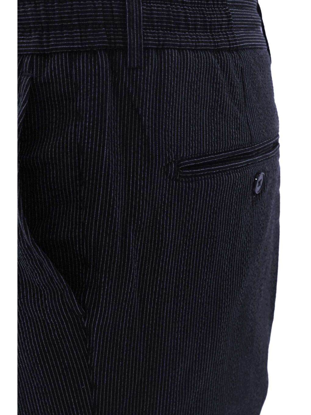 Lacivert Gri Bağcıklı Smart Casual Dynamic Fit Pantolon-2