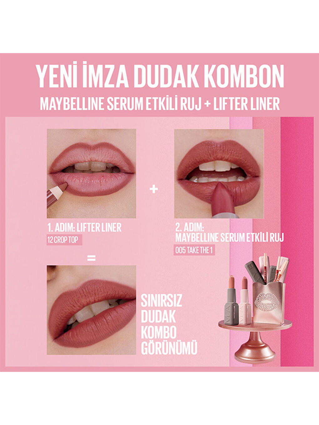 Serum Etkili Hyalüronik Asit ve Besleyici Yağ İçeren Ruj - 005 Take the 1-4