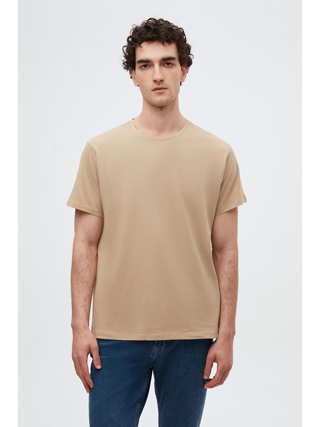 Slim Fit Lacivert/Haki/Bej 3'Lü T-Shirt-3