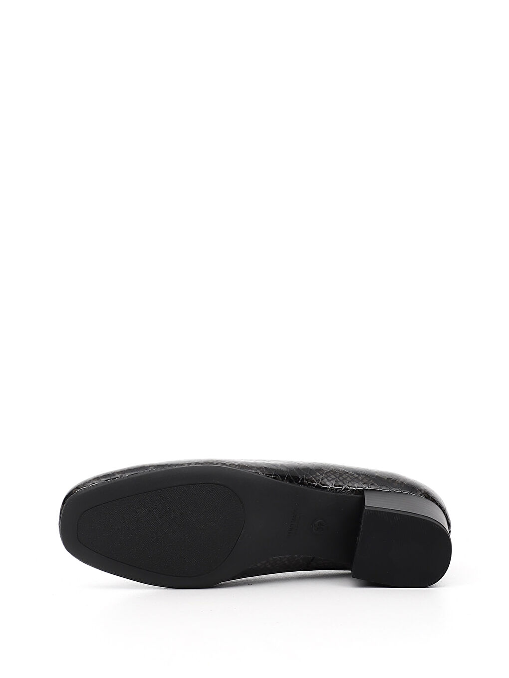 Gri Kadın GRİ Küt Burun Kısa Kalın Topuklu Hakiki Deri Ayakkabı-4