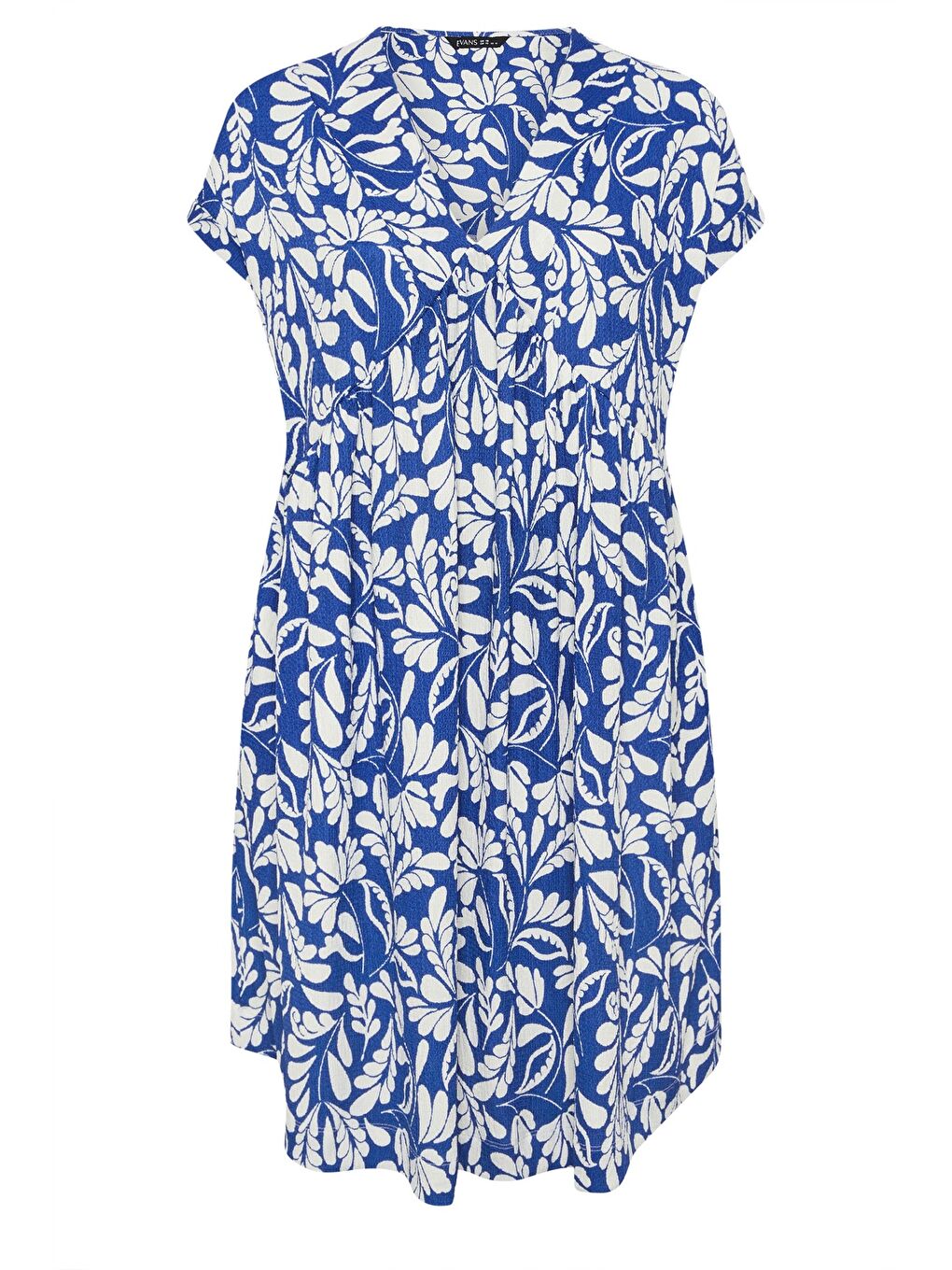 Yeşil Büyük Beden V Yaka Kısa Kollu Cepli Çiçek Desenli Midi Elbise 616286-5