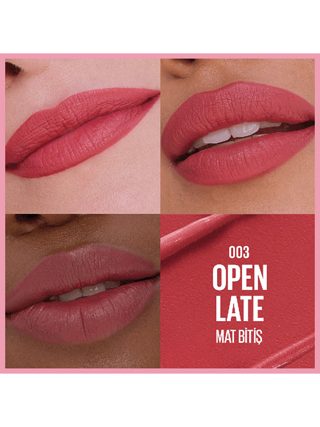 Maybelline NY Serum Etkili Hyalüronik Asit ve Besleyici Yağ İçeren Ruj - 003 Open Late-2