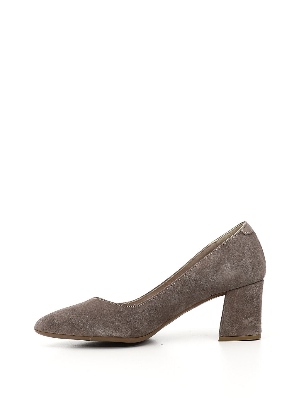 Kahverengi Kadın AÇIK VİZON Sivri Burun Orta Kalın Topuklu Hakiki Deri Ayakkabı-3