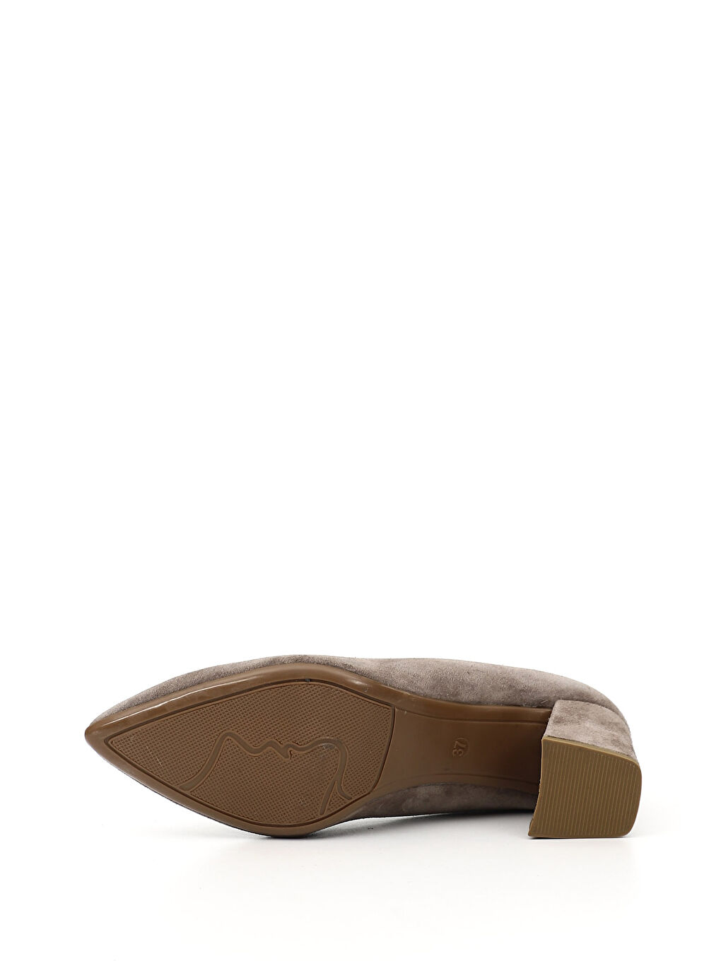 Kahverengi Kadın AÇIK VİZON Sivri Burun Orta Kalın Topuklu Hakiki Deri Ayakkabı-4