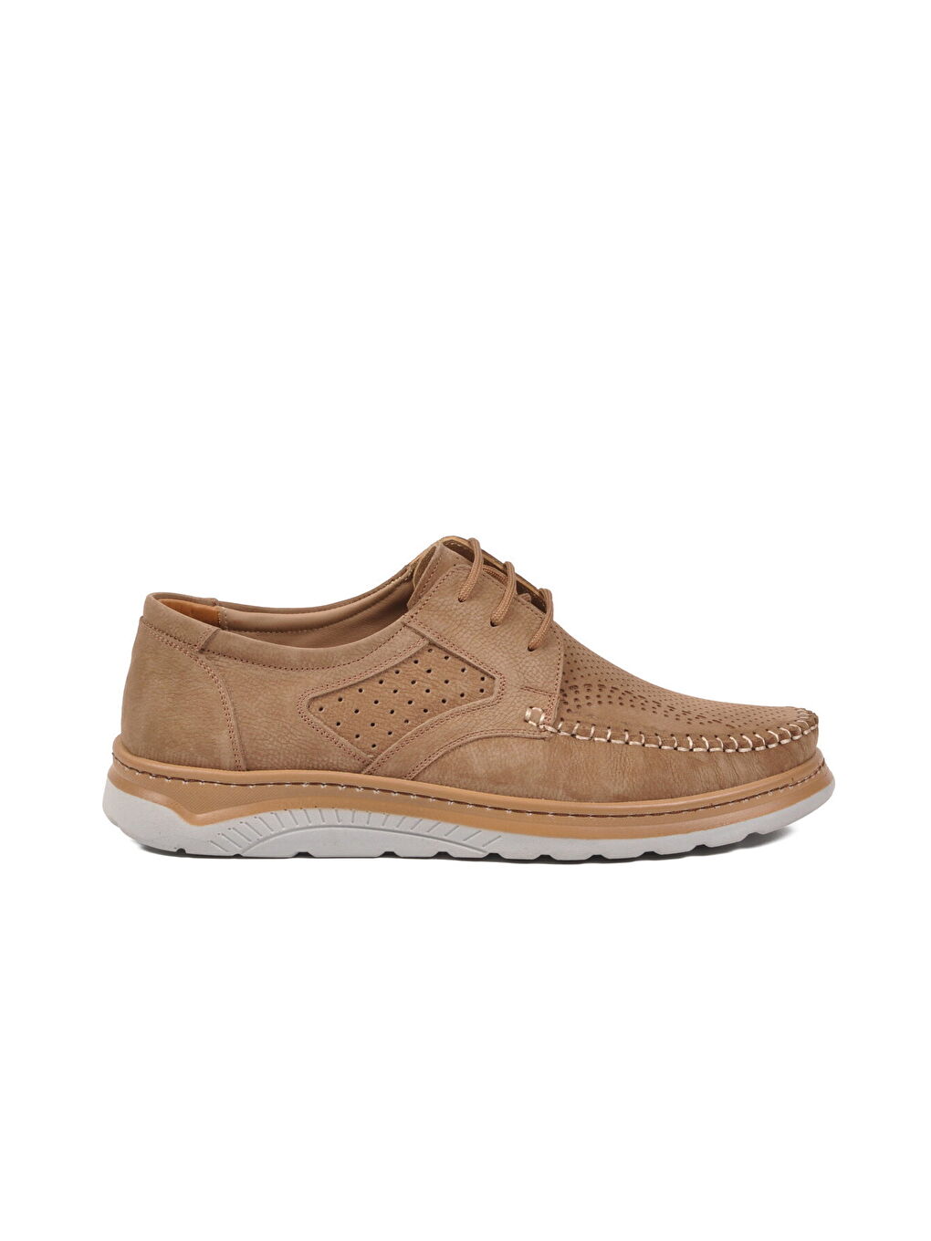 Bej Vizon Hakiki Deri Erkek Casual Ayakkabı 768 M-1