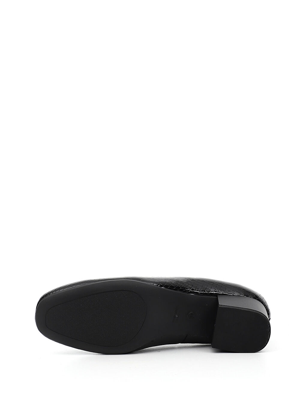 Siyah Kadın AÇIK SİYAH Küt Burun Kısa Kalın Topuklu Hakiki Deri Ayakkabı-4