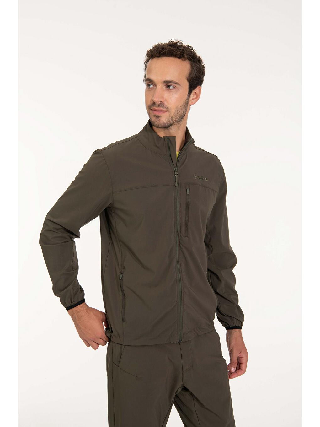 Yeşil Motta Erkek Mont Füme-1