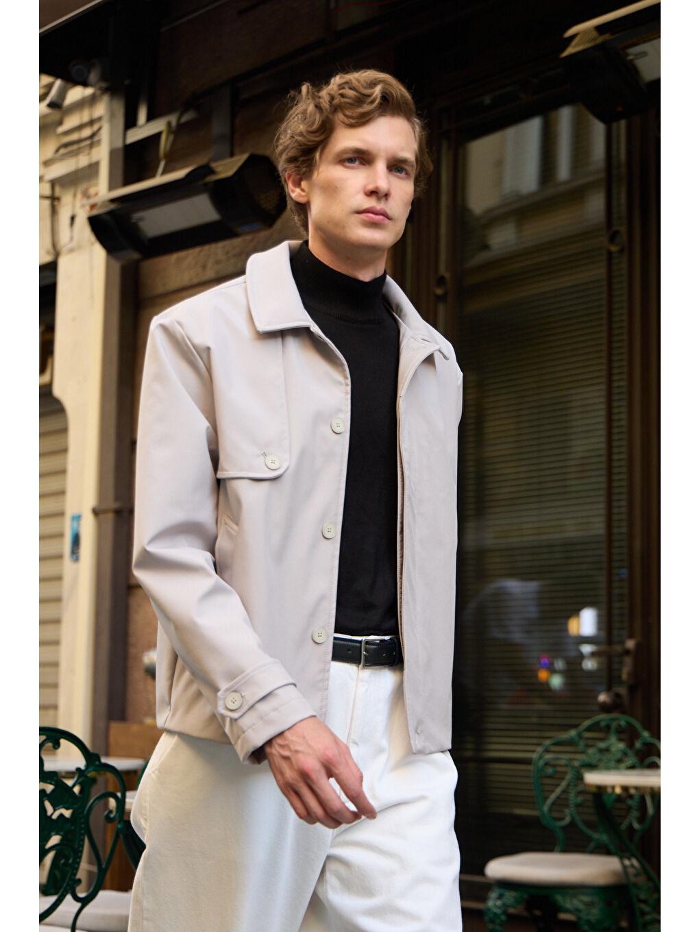 Bej Erkek Regular Fit Ceket Taş-1