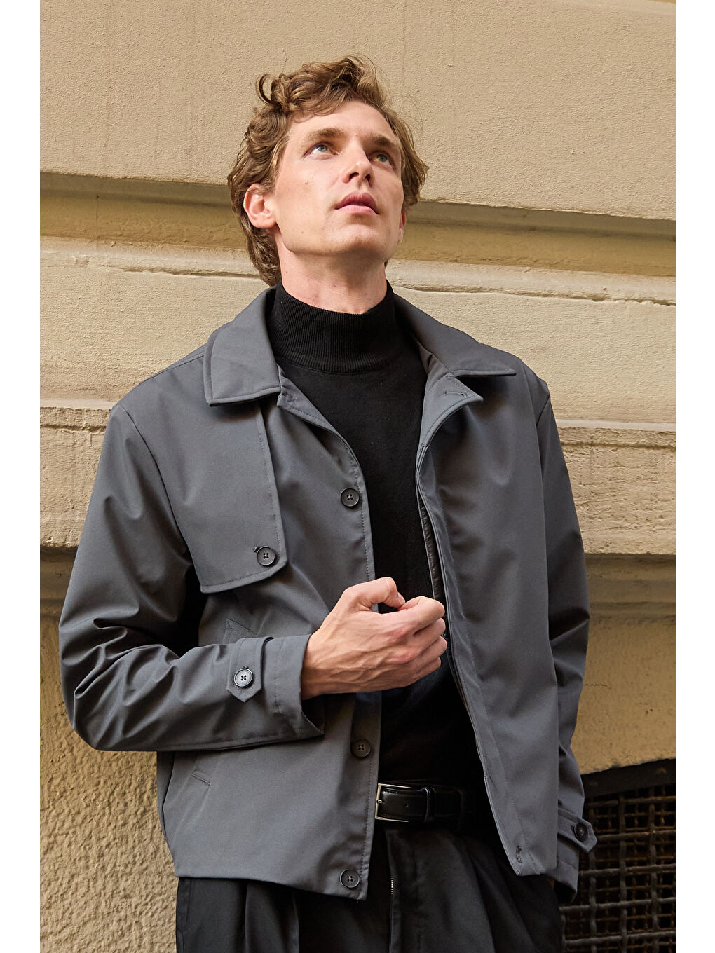 Erkek Regular Fit Ceket Antrasit-1