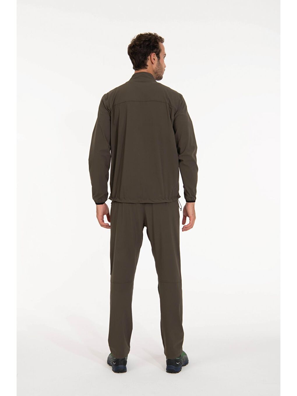 Yeşil Motta Erkek Mont Füme-5