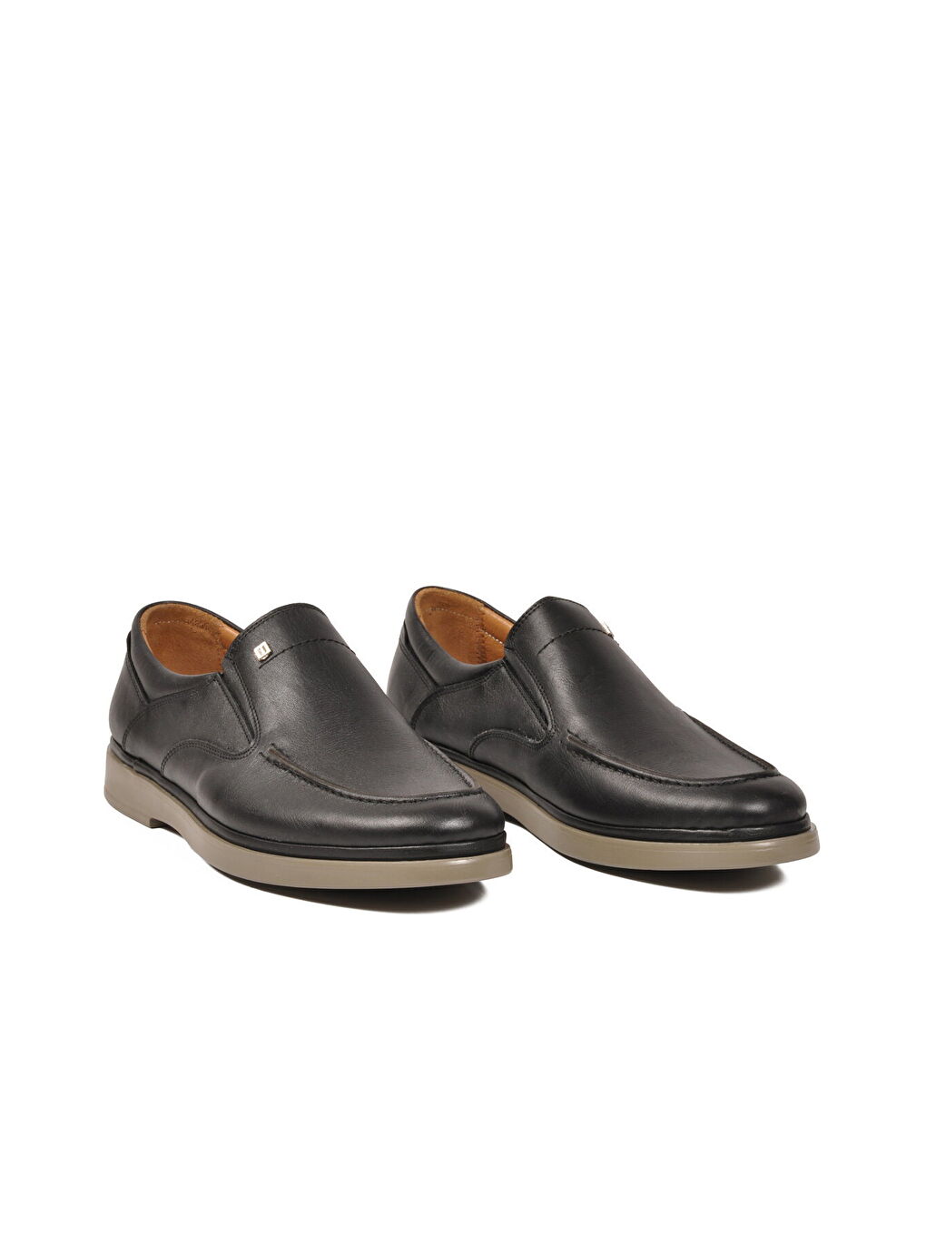 Siyah Bej Hakiki Deri Erkek Casual Ayakkabı 327 M-2