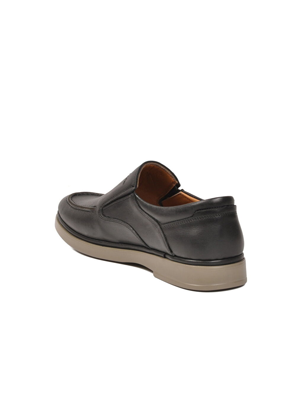 Siyah Bej Hakiki Deri Erkek Casual Ayakkabı 327 M-3