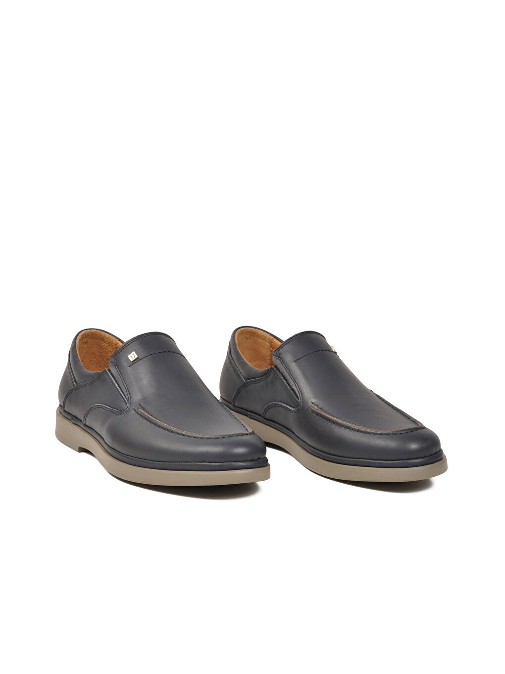 Lacivert Bej Hakiki Deri Erkek Casual Ayakkabı 327 M-2