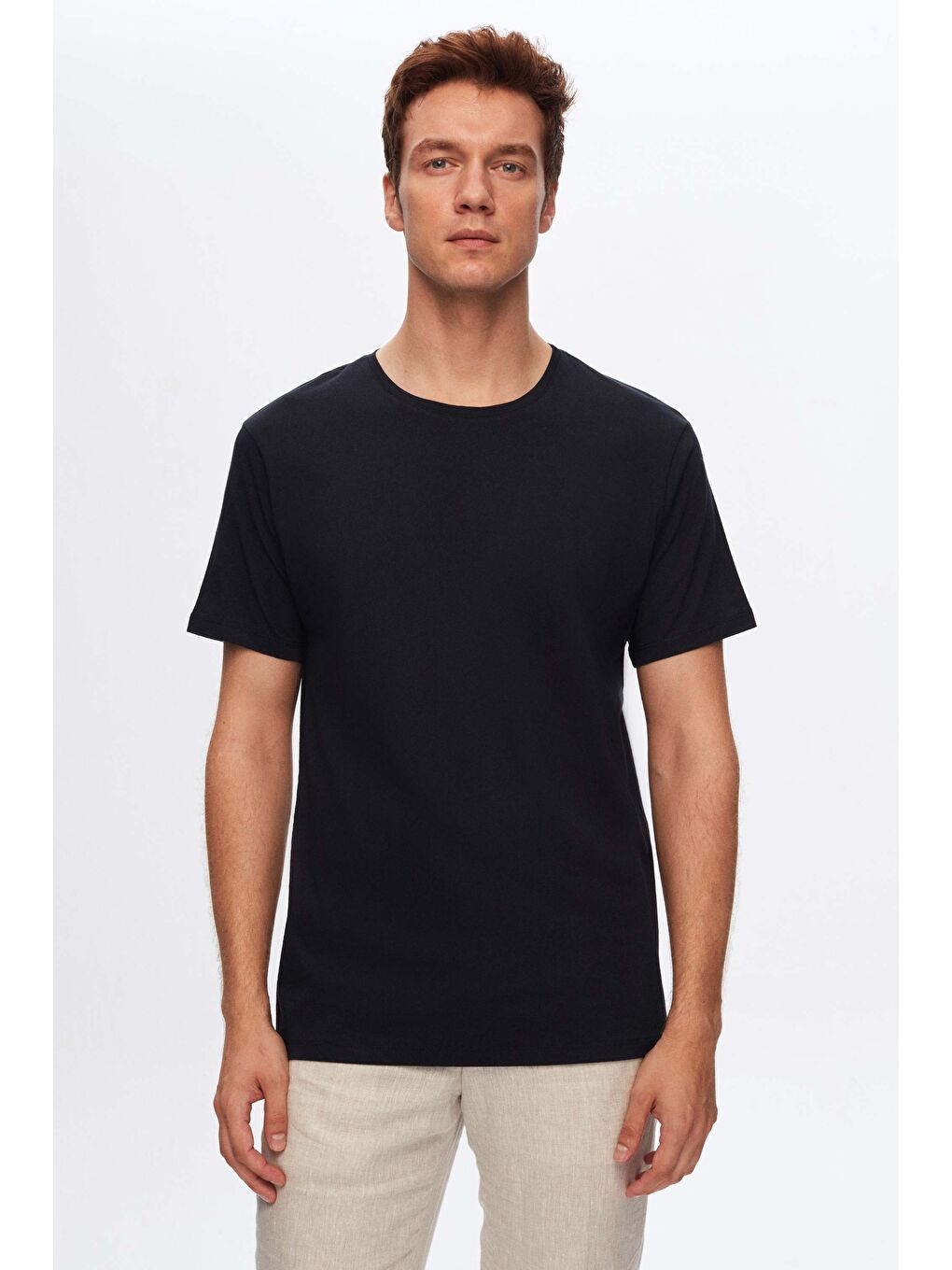 Slim Fit Siyah/Beyaz/Lacivert 3'Lü T-Shirt-3