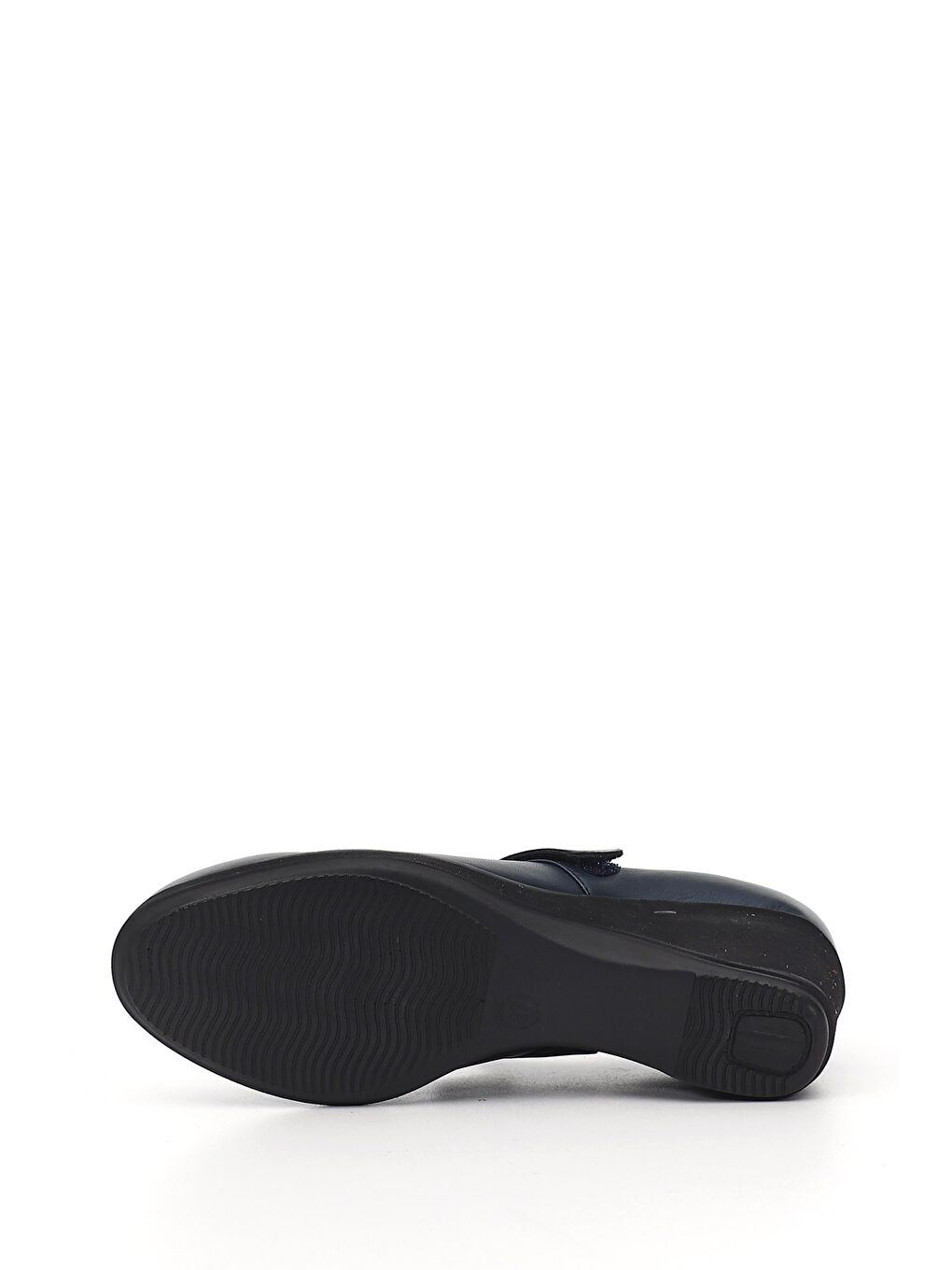 Lacivert Kadın AÇIK LACİVERT Dolgu Taban Hakiki Deri Mary Jane Ayakkabı-4