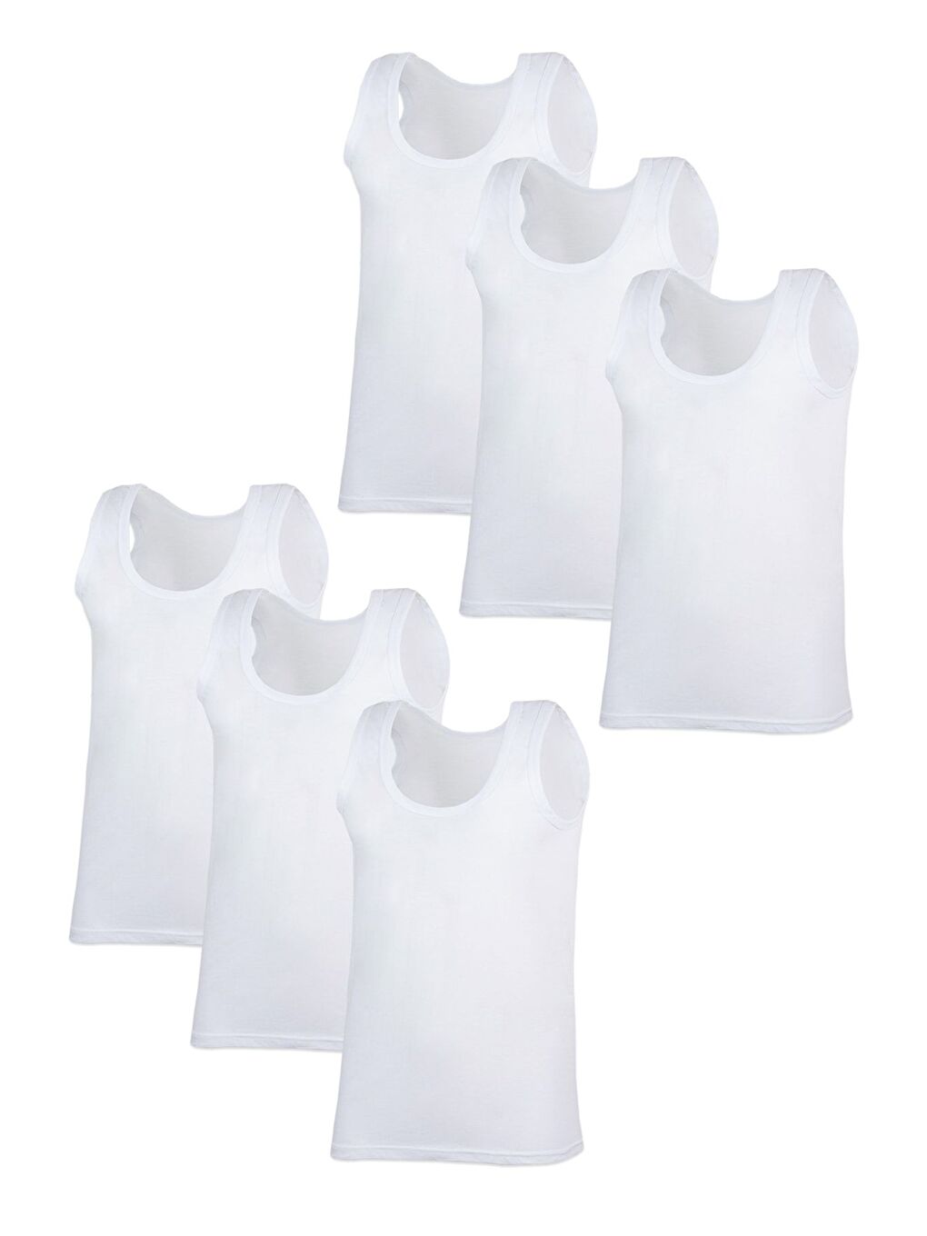 6'lı Erkek Beyaz %100 Pamuk Rahat Süprem Atlet