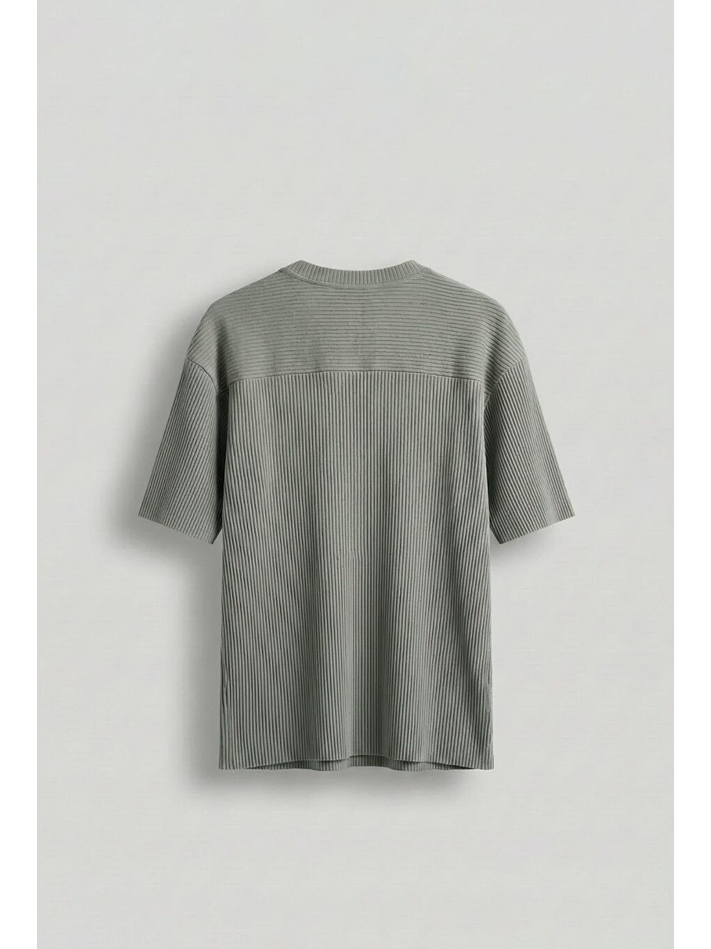 Yeşil Erkek Oversize Çizgi Desenli Esnek Ve Hafif Rahat Yazlık T-Shirt Mint-1