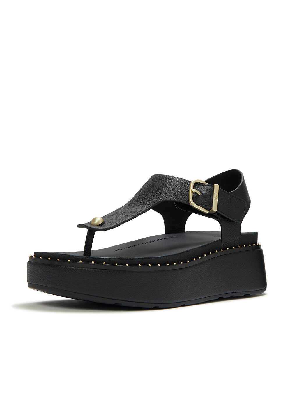 Siyah Kadın Sandalet A3F-090 GEN-FF Max Bucle Tumbled-Leather Toe-Post Sandals-2