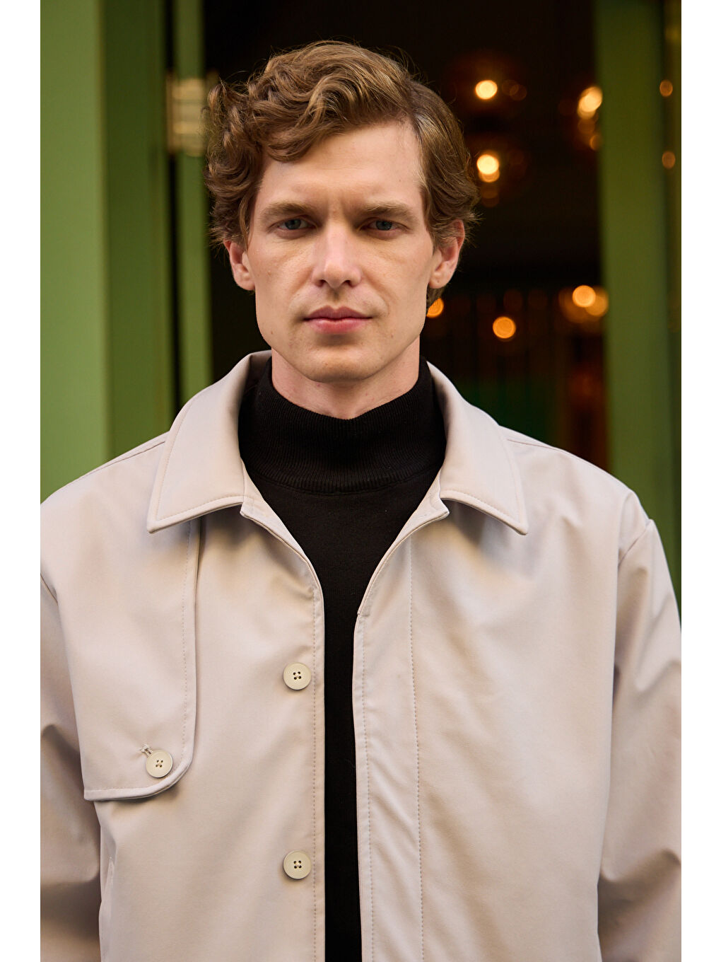 Bej Erkek Regular Fit Ceket Taş-4