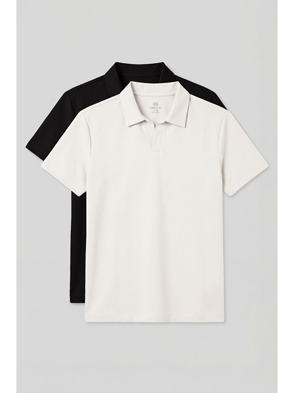 Karışık Rahat Form Polo Yaka 2'li Paket Tişört- 88496