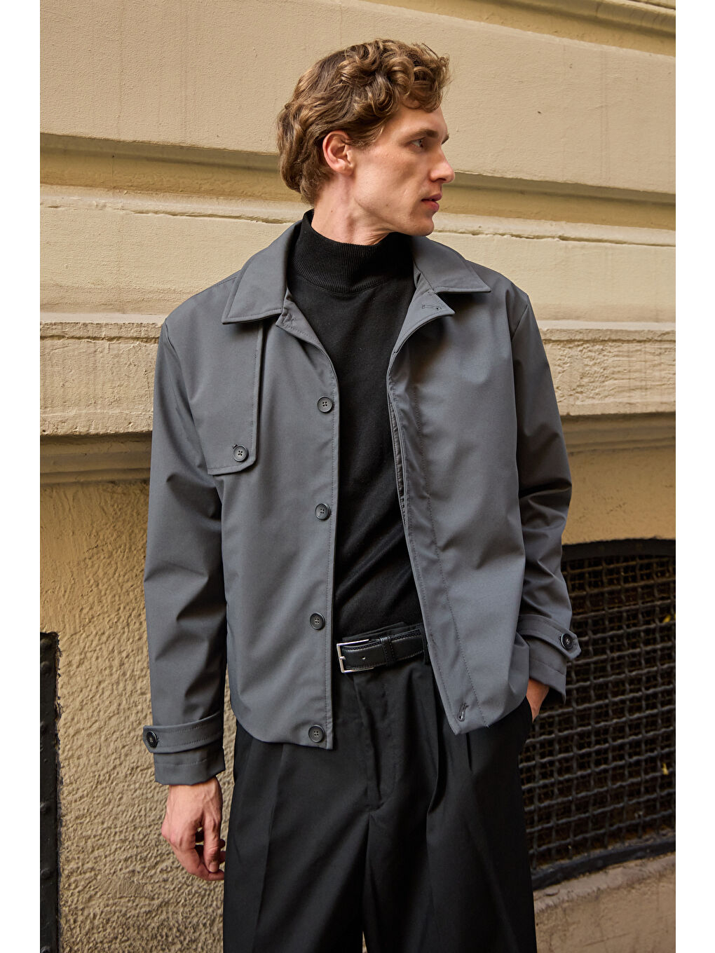 Erkek Regular Fit Ceket Antrasit-3