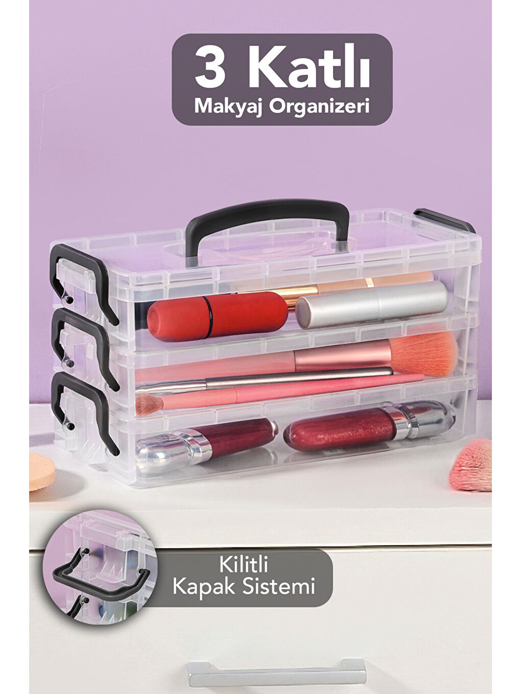 3'lü Kapaklı Makyaj