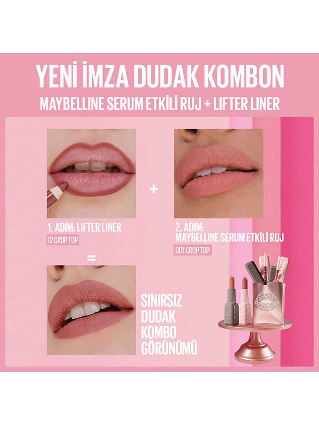 Maybelline NY Serum Etkili Hyalüronik Asit ve Besleyici Yağ İçeren Ruj - 001 Crop Top-4