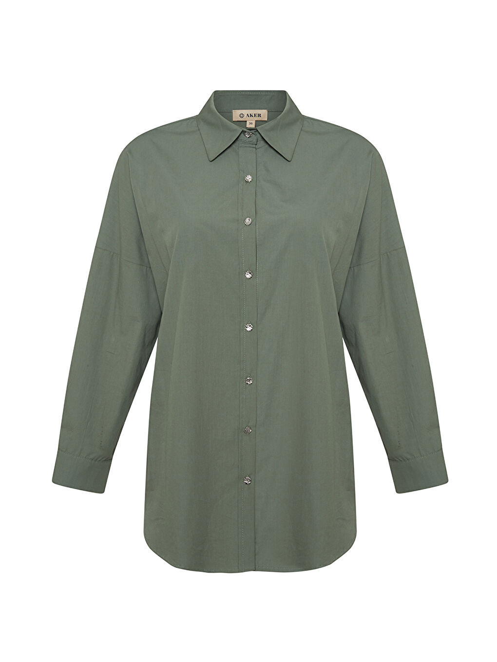 Yeşil Basic Pamuk Bluz