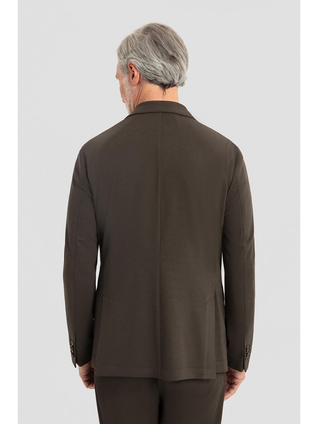 Mono Yaka Modal Karışımlı Takım Elbise Koyu Haki-2