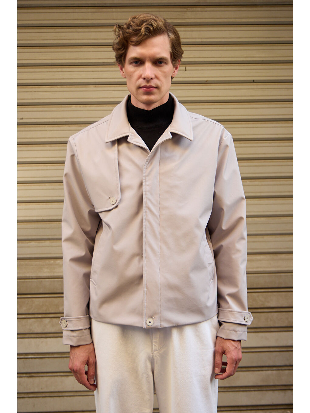 Bej Erkek Regular Fit Ceket Taş-5