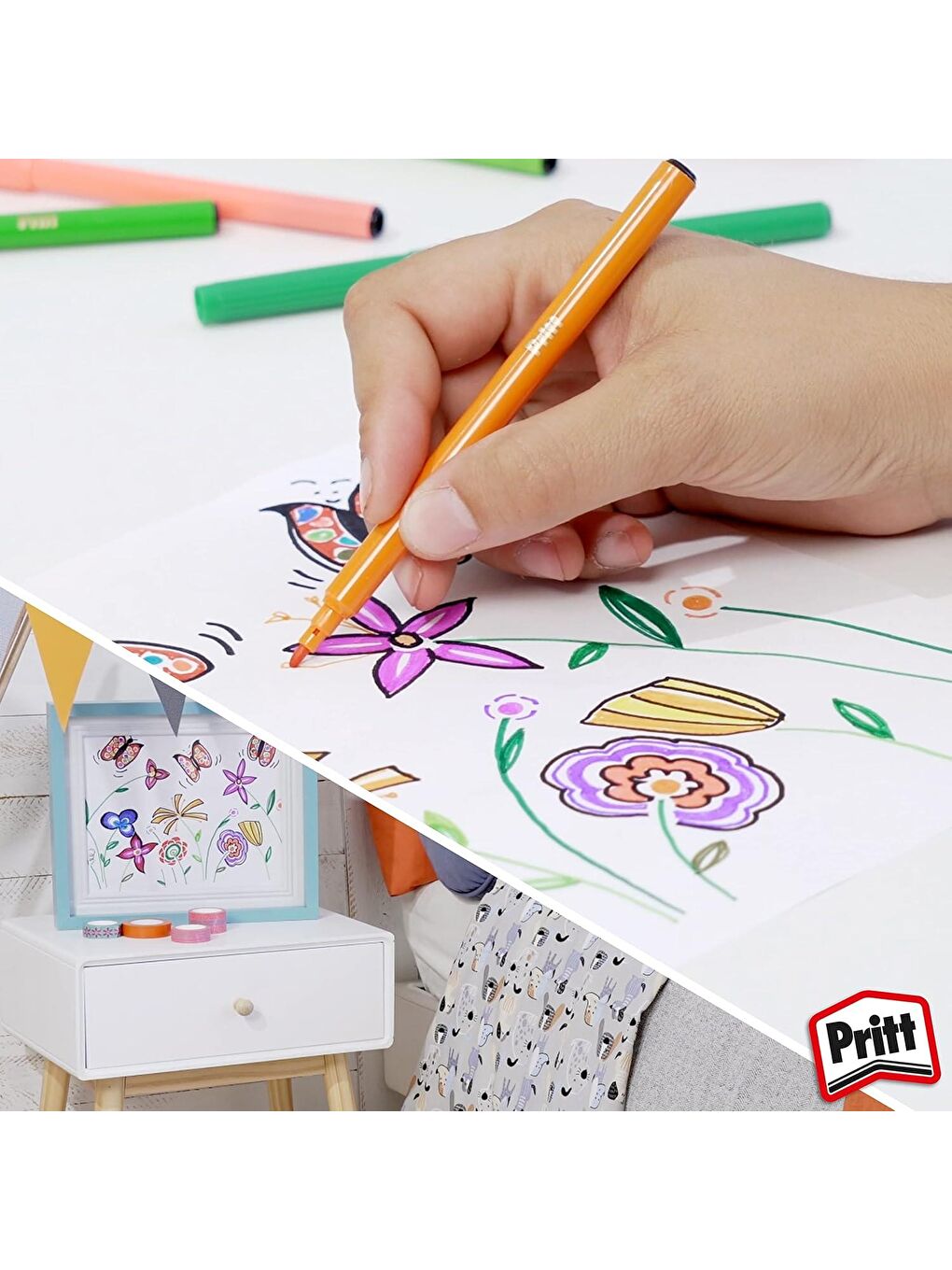 Boyama Seti Kuru Sulu Pastel Keçeli ve 43 Gr Stick Yapıştırıcı Kırtasiye Seti-6