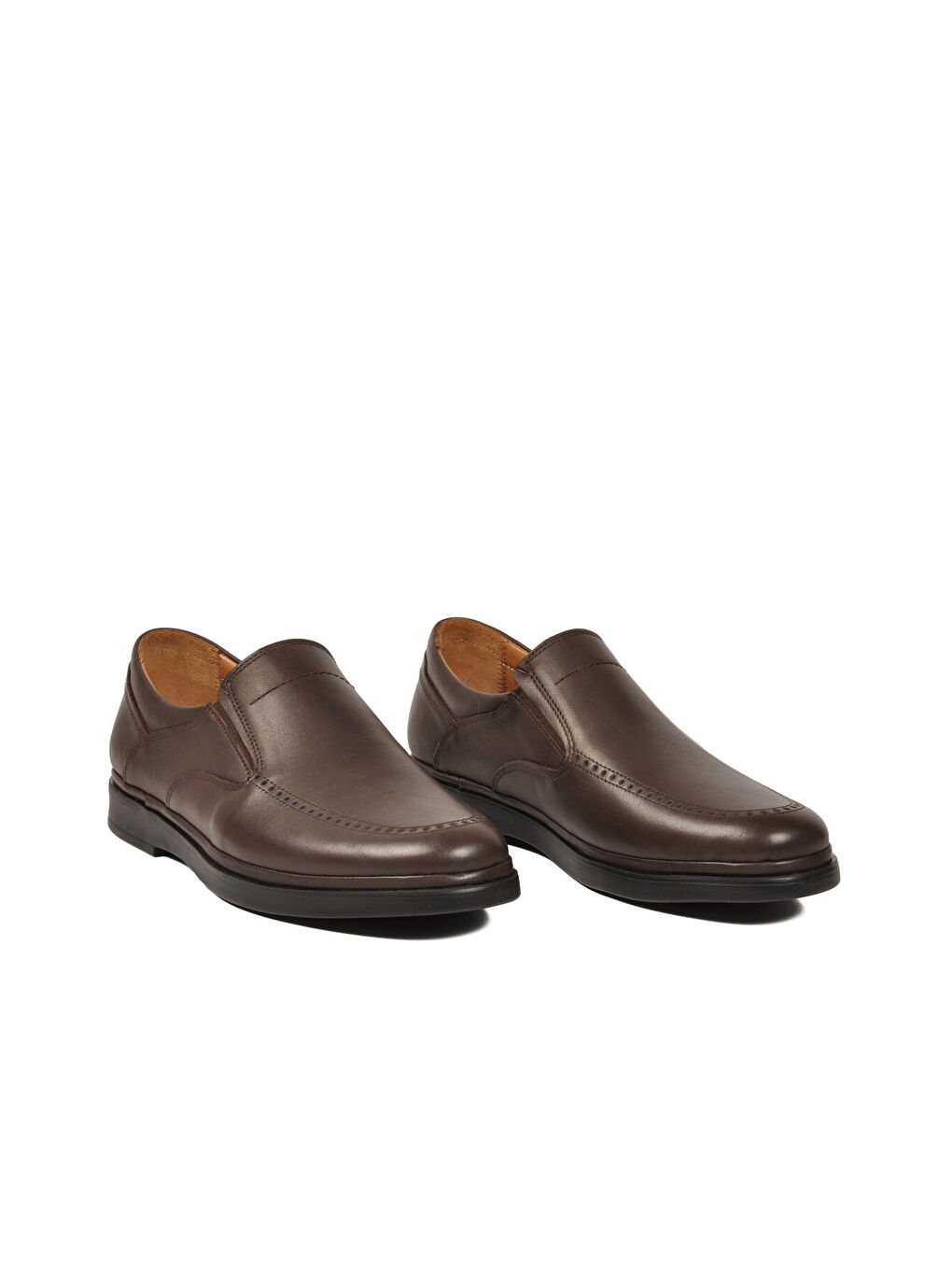 Kahverengi Kahve Geniş Kalıp Hakiki Deri Erkek Casual Ayakkabı 333 M-2