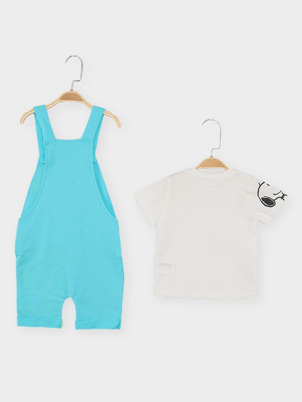 Turkuaz Snoopy Lisanslı Erkek Bebek Salopet 21940-1