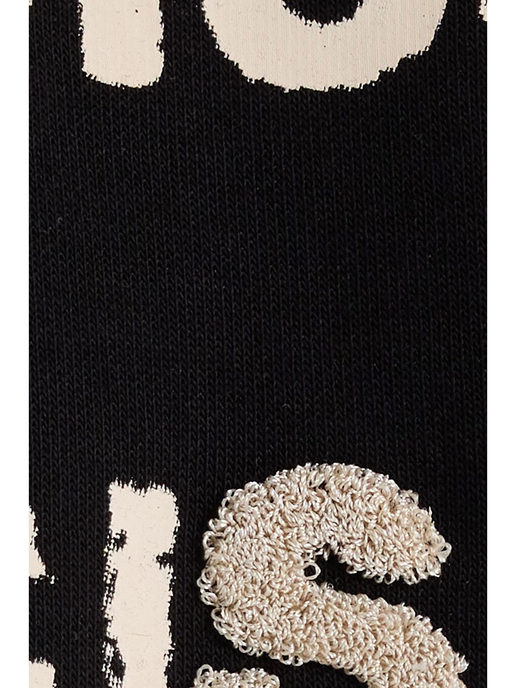 Unisex Oversize Geniş Kesim Pamuklu Yumuşak Dokulu Bisklet Yaka İçi Polarlı Baskılı Siyah Sweatshirt-5