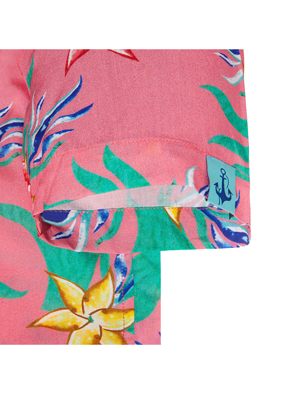 Karışık Mercan Desenli %100 Viskon Yumuşak Nefes Alabilir Kumaşlı Erkek Gömlek-2