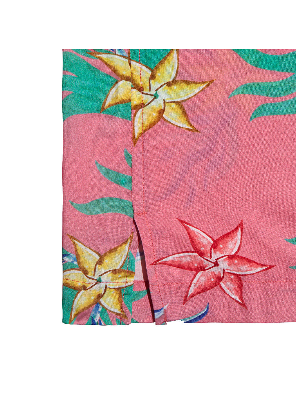 Karışık Mercan Desenli %100 Viskon Yumuşak Nefes Alabilir Kumaşlı Erkek Gömlek-6